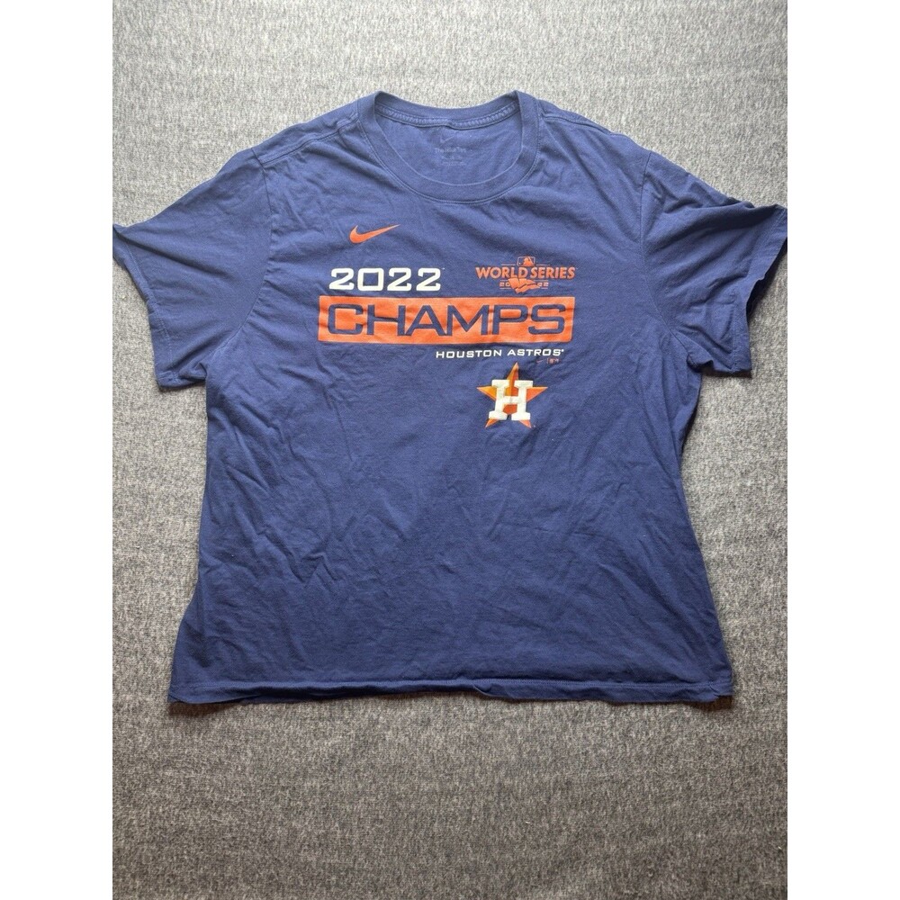 The Nike Tee Men's 2XL Houston Astros 2022 World Series Champions Blue T-shirt